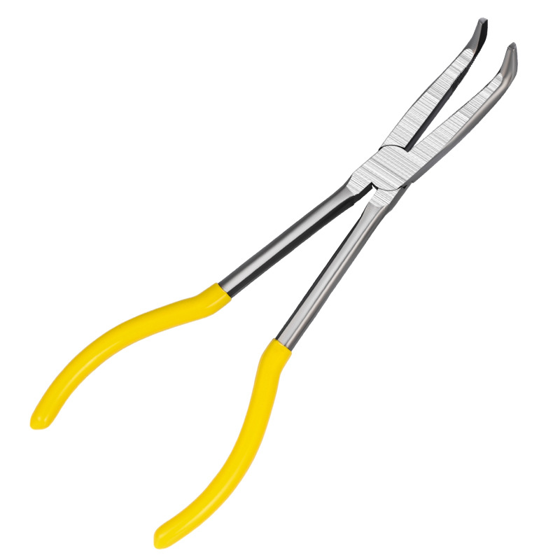 Alicates de punta de aguja de alta dureza con mango largo de estilo japonés Alicates de punta de aguja grandes de 11 pulgadas de acero multifuncional de grado industrial alargado