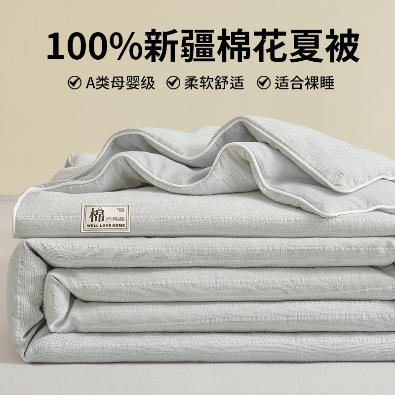 Class A Mother and Baby Grade Pure Cotton Summer Quilt 100% Xinjiang Cotton Summer Duvet Air Conditioning Quilt Full Cotton Children's Thin Bedding