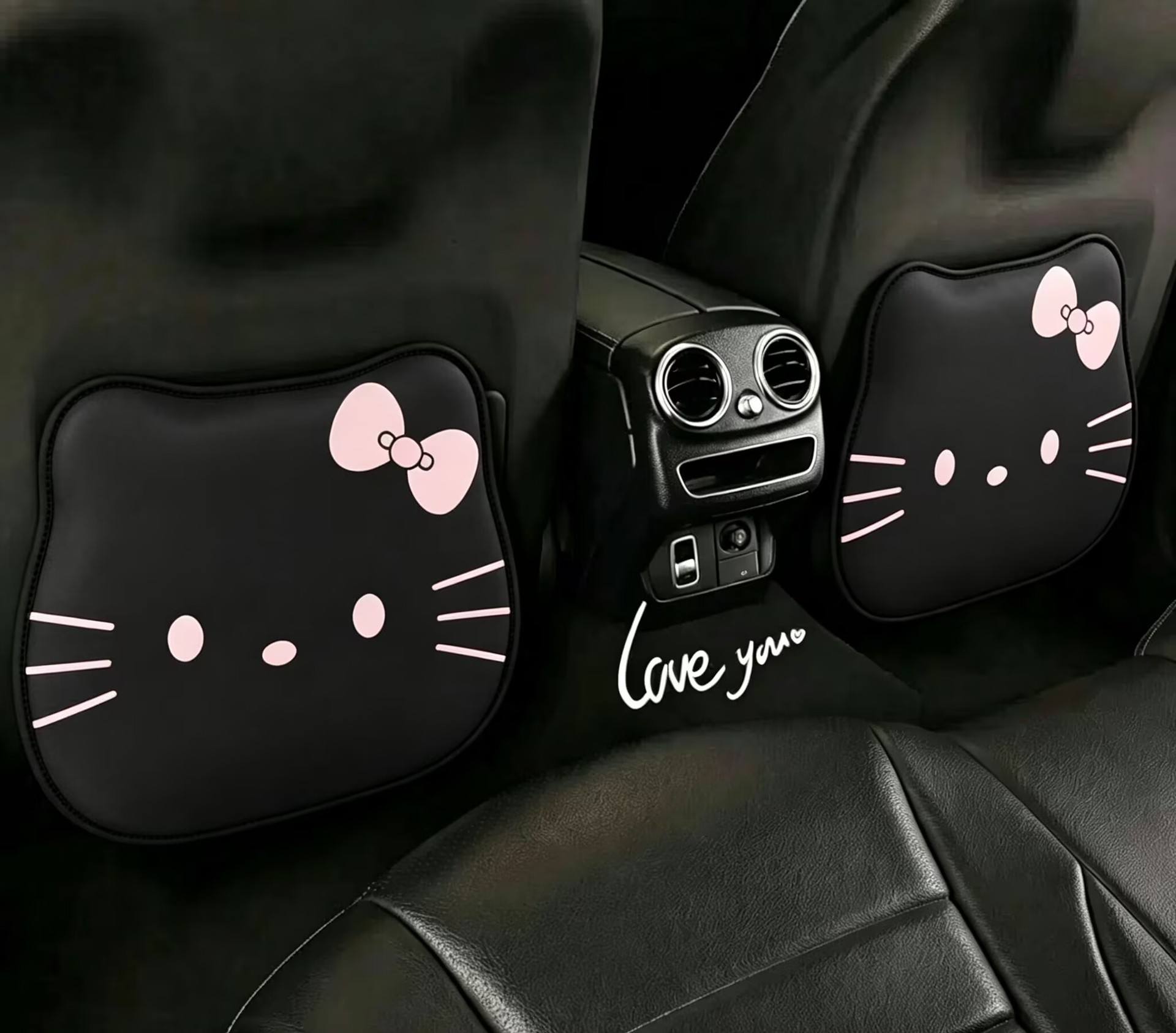 Cute Kitten Cartoon Seat Back Anti-Kick Pad for Ladies, Car Rear Seat Anti-Dirt Pad, Anti-Kick Mat