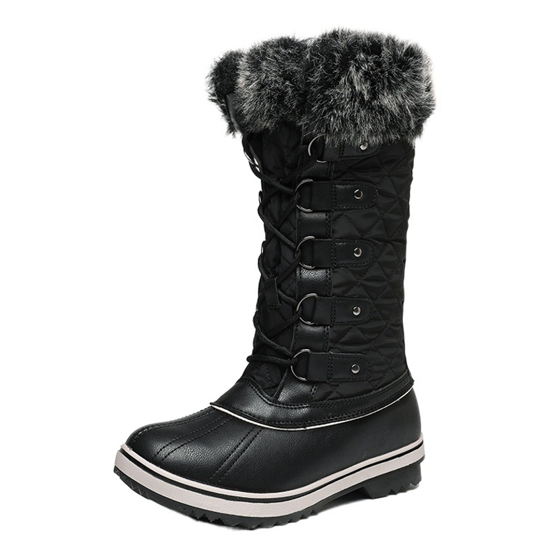 Transfronterizo en la acción de comercio exterior europeo y americano más tamaño alto leggings plana de lana gruesa botas de nieve caliente fábrica al por mayor de una sola pieza de entrega