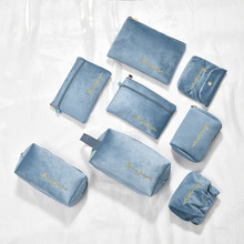 2021新款韩版绒布化妆包女大容量便携法兰绒化妆收纳包女士口红包