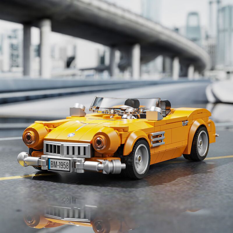 Compatible with Lego Retro Classic Cars, Ford, Jaguar, Bmw, and Mercedes Series Building Blocks, Educational Model Ornaments, Polyester