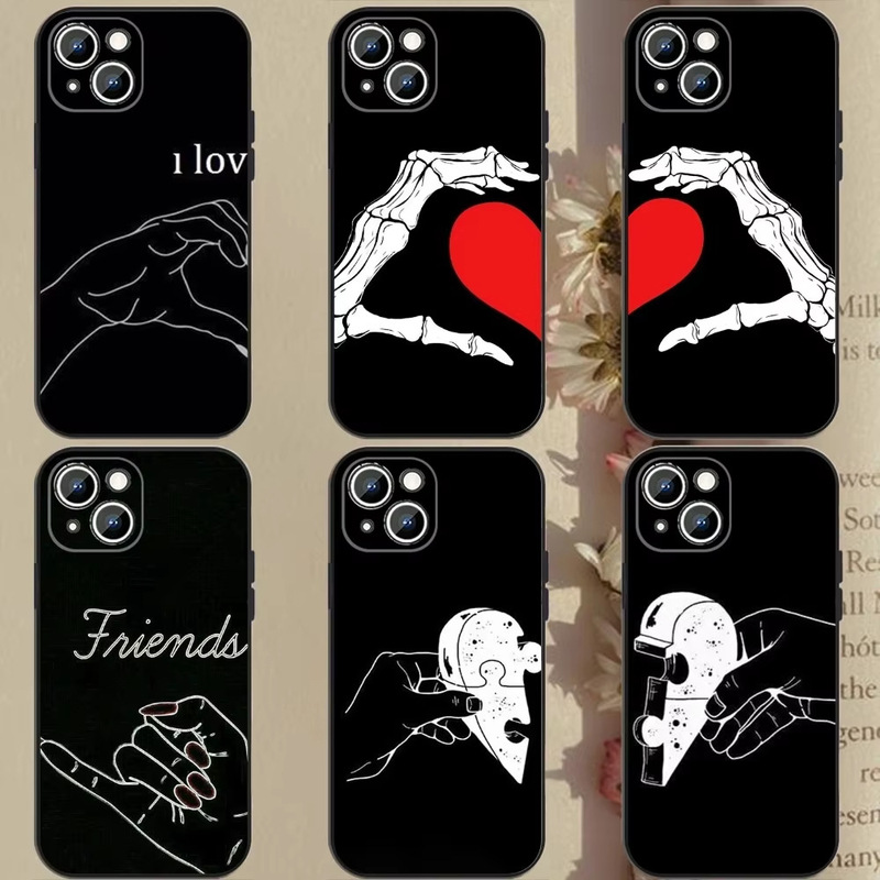 Suitable for iPhone 17 Girl Skull Heart Best Friend Forever Phone Case