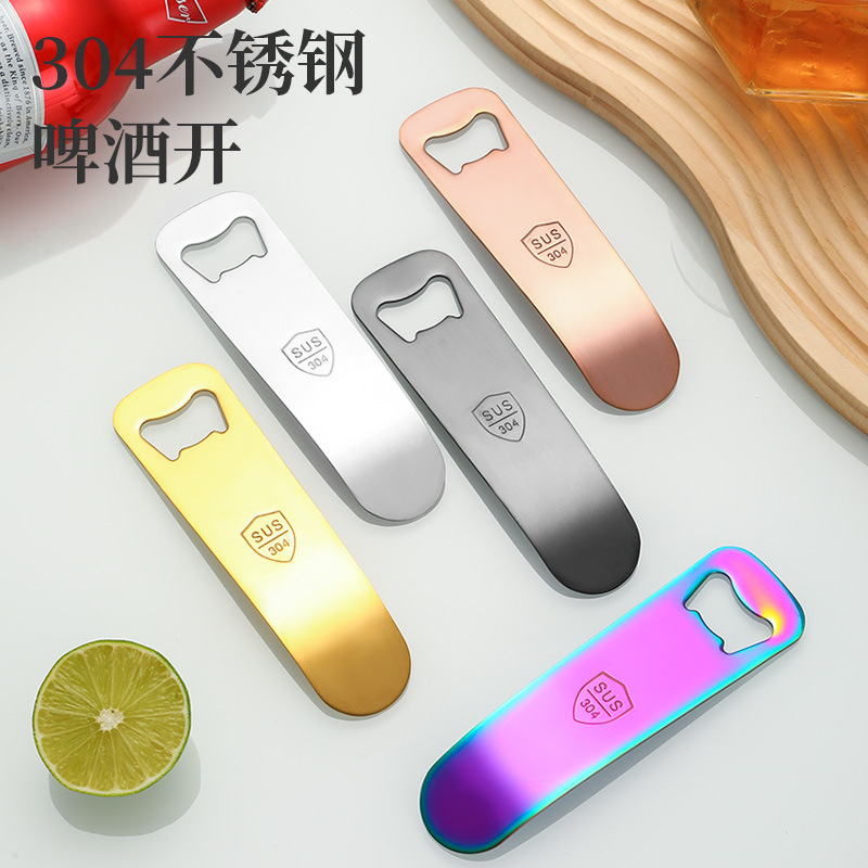 Ventas transfronterizas de acero inoxidable 304 abrebotellas de cerveza gruesa restaurante casero barra tapa abrebotellas abrebotellas