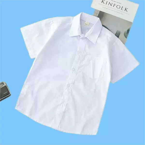 White, with embroidery, with short sleeve