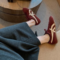 豹纹圆头低跟德训鞋女2025早秋新款阿甘鞋百搭舒适轻便运动鞋休闲