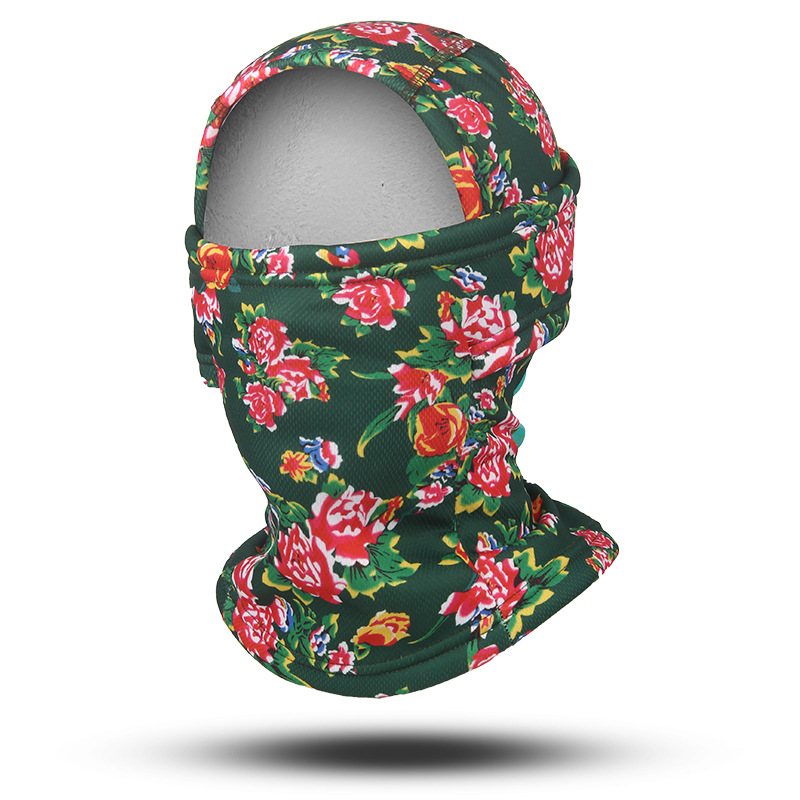 Invierno calentamiento gorra de protector de orejas, máscara de tela de lana de flores del noreste, estilo nacional retro a prueba de frío a prueba de viento para hombres.