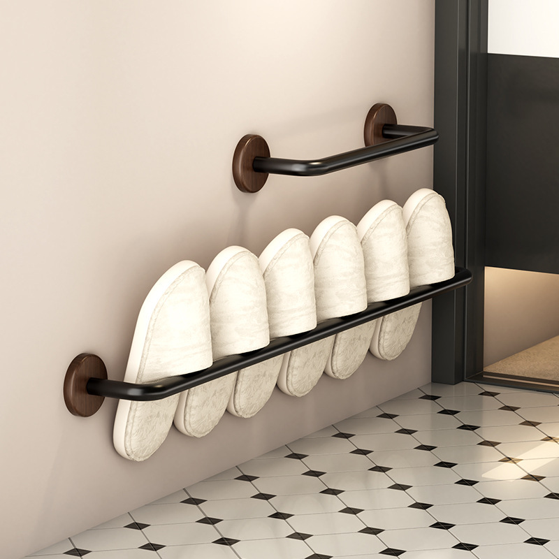 Walnut Mid-Century Style Bathroom Slipper Rack Wall-Mounted Punch-Free Bathroom Toilet Special Entrance Door Storage Walnut Mid-Century Style Bathroom Slipper Rack Wall-Mounted Punch-Free Bathroom Toilet Special Entrance Door Storage