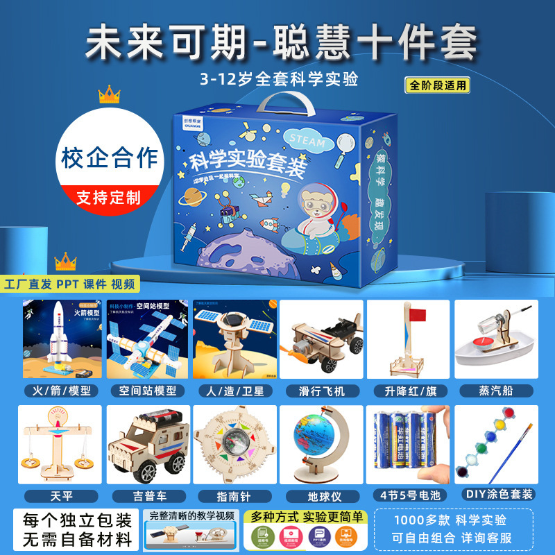 Juego de experimentos de ciencia para niños, juguetes de enseñanza de Steam, jardín de infantes para estudiantes, bricolaje, tecnología hecha a mano, pequeño regalo