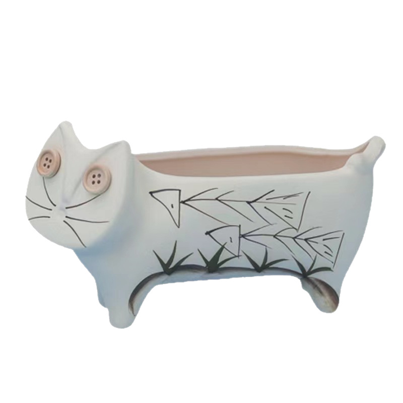 Maceta de cerámica con diseño de animales de dibujos animados al por mayor de fábrica, estilo zakka y nórdico, ideal para suculentas, transfronterizo, tamaños pequeños y medianos