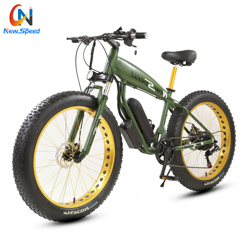 Source factory hot overseas explosions 26 inch electric mountain bike snow fat tire moped shock absorption off-road vehicle