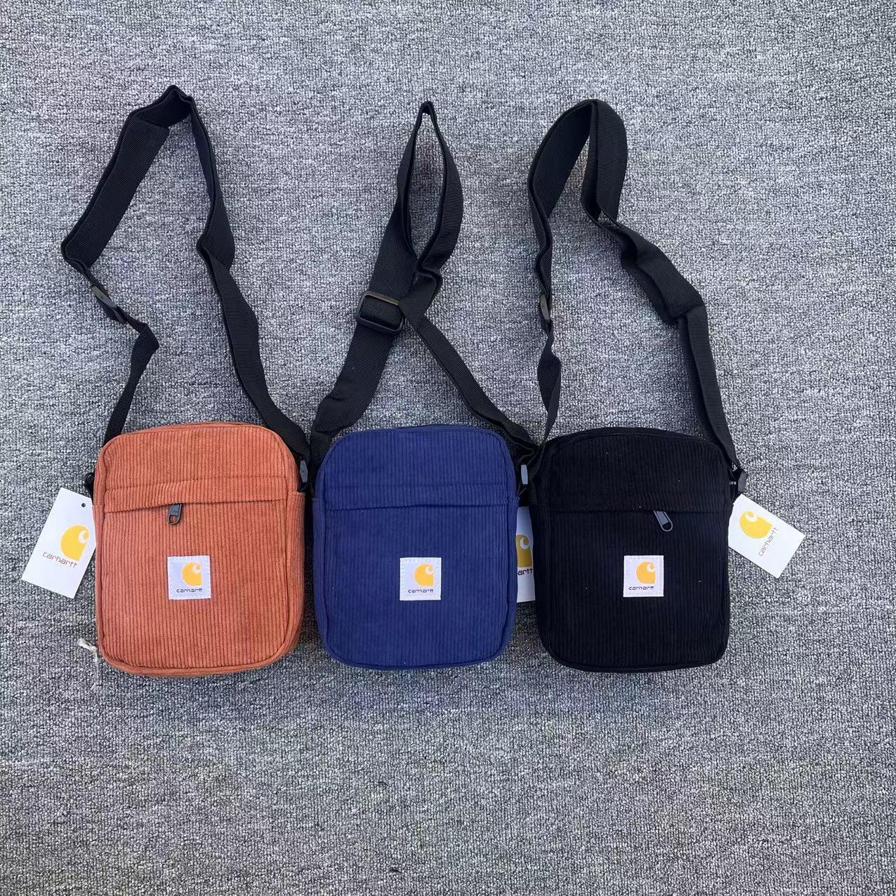 Carhartt Corduroy Crossbody Bag Trendy Brand Shoulder Small Square Bag Casual Versatile Small Crossbody Bag Sports Phone Bag