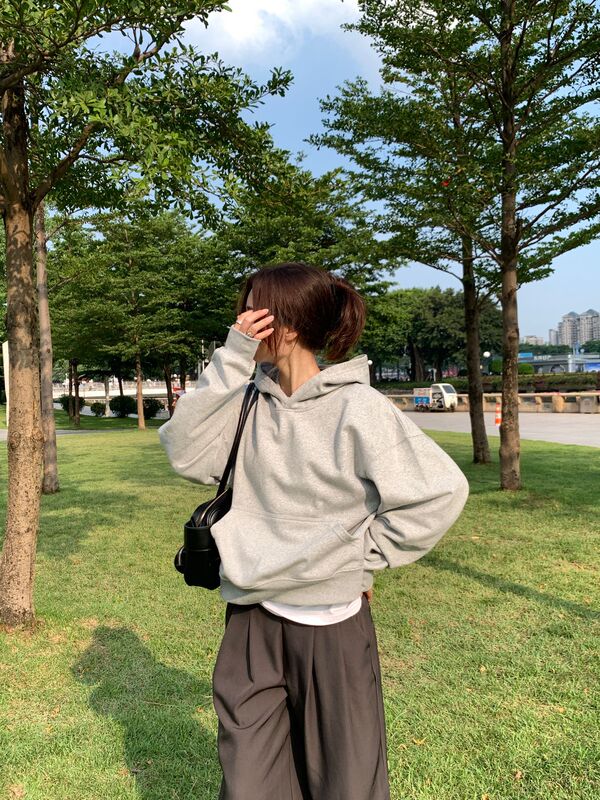 卫衣女秋冬款2025春秋新款连帽重磅秋季正肩宽松即墨小个子女装|undefined