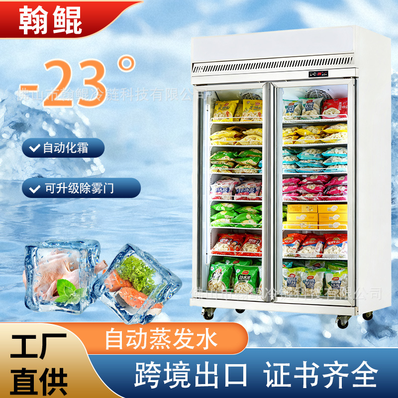 跨境出口商用冷冻柜除雾双层玻璃超市生鲜食品饺子冷藏冷冻展示柜