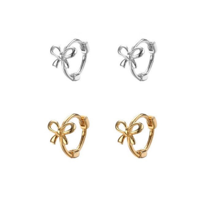 Sophisticated small cute design universal earrings with bow