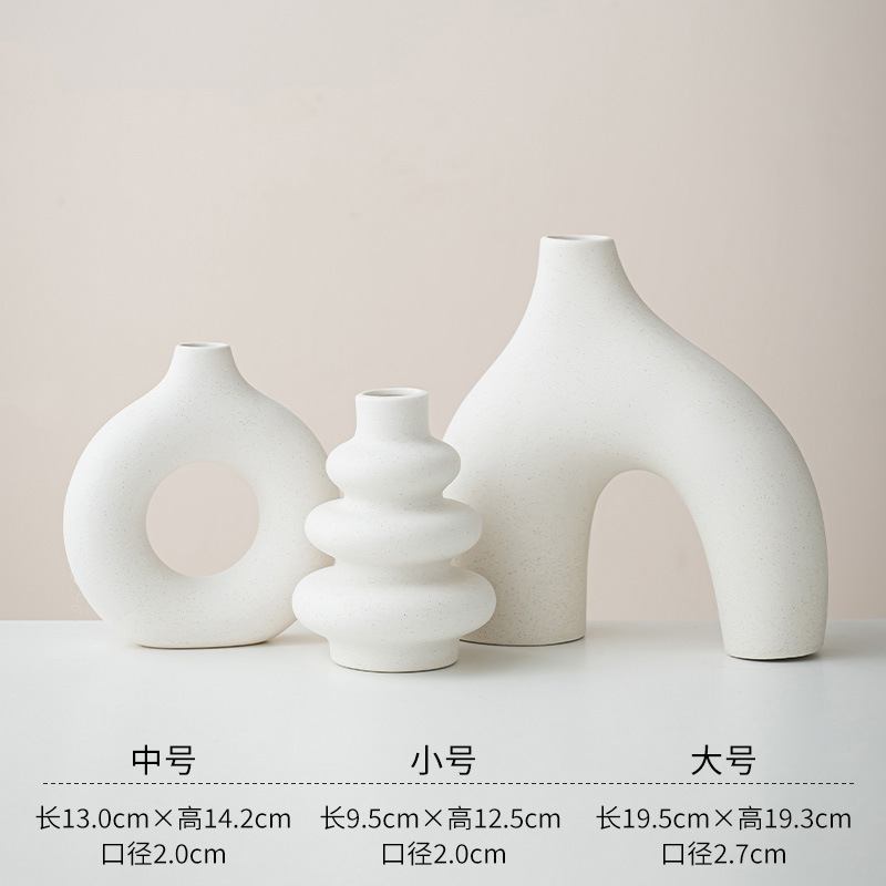 Geometría set vasos de cerámica artesanía explosiva set de tres piezas decoración del hogar creativa adornos al por mayor transfronterizos