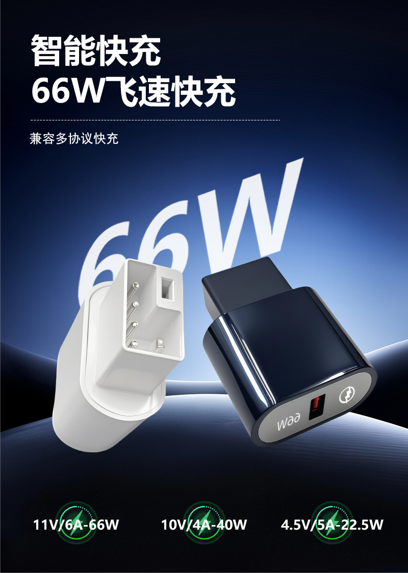 New National Standard 2+2 Electric Vehicle Adapter USB Mobile Phone Charger 66W Super Fast Charging Bottle Car Emergency Flash Charging