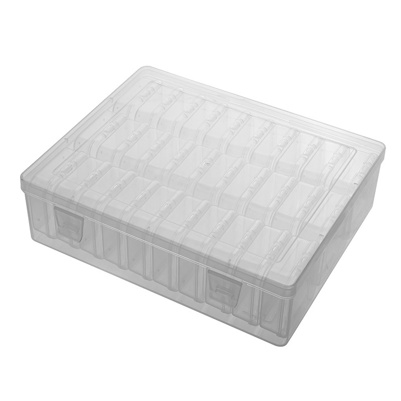 Caja rectangular de plástico transparente DIY píldora semillas joyería uñas clasificación material de almacenamiento caja de organización