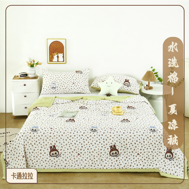 워시드 코튼 여름 퀼트 - 카툰 라라