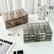 首饰收纳盒戒指耳环项链耳钉耳饰防氧化新款抽屉亚克力分格盒子