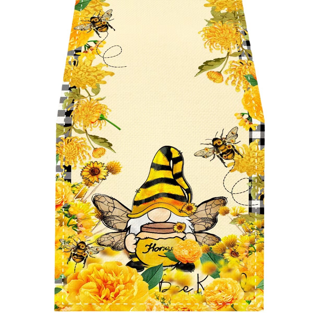 Nuevo transfronterizo impresión digital bandera de mesa Amazon patrón de abeja nórdica anticontaminante aislamiento térmico decoración de mesa de comedor
