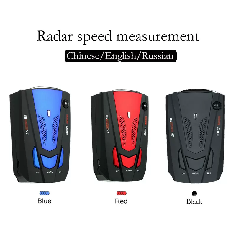 外贸V7电子狗汽车流动雷达测速仪车载中英俄泰智能高速激光