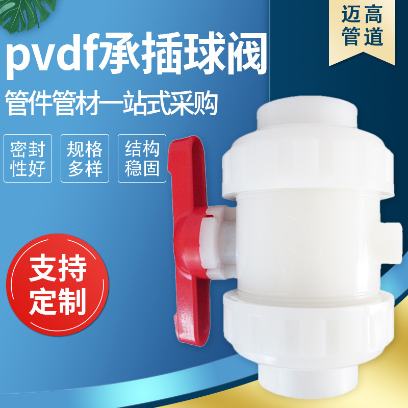 厂家供应双向塑料pvdf承插球阀 可批发  规格齐全   量大从优