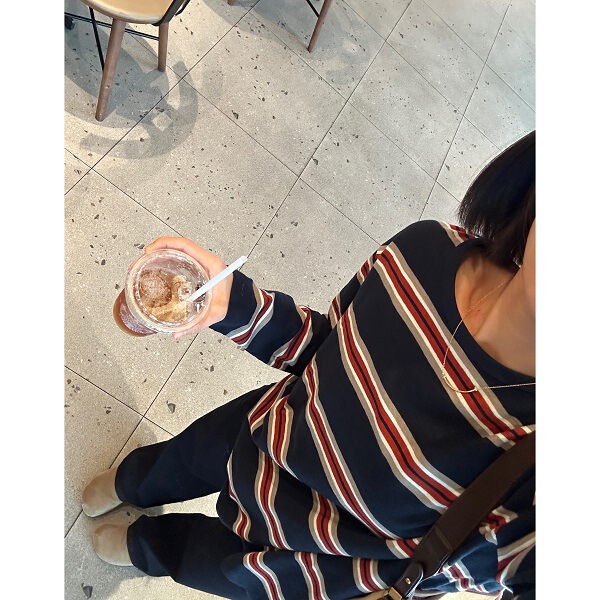 【Miu Striped】Casual and Fashionable, a Must-Have for Everyone! Autumn Colorful Woven Bamboo Cotton Contrast Stripesd T-Shirt 0930