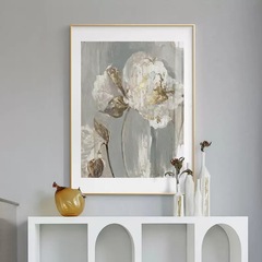 簡約美法式輕奢裝飾畫金色鬱金香掛畫歐式客廳玄關臥室樣板房壁畫