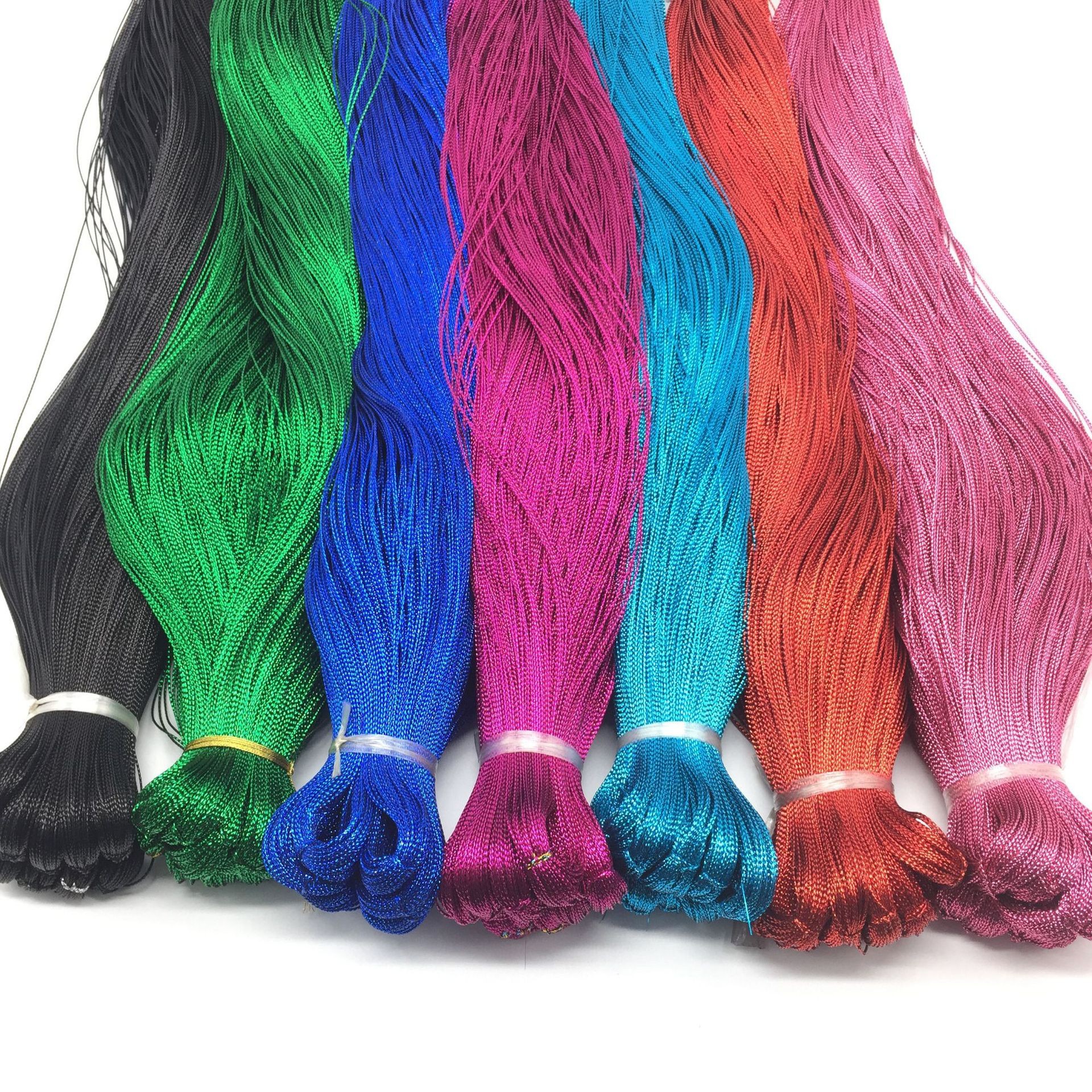 1mm 황금 양파 실 비 탄성 금색과 실버 와이어 8 가닥 8 실크 교수형 로프 태그 로프 크리스마스 트리 의류 머리 장식 색상