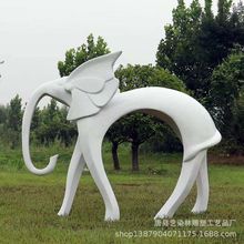 艺染林专业供应户外玻璃钢动物大象雕塑公园景观落地装饰摆件批发