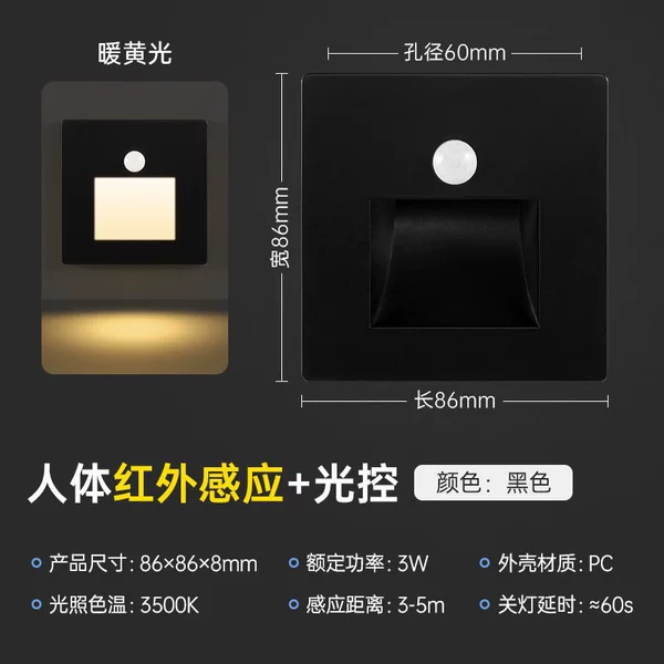Black [warm light human sensing]