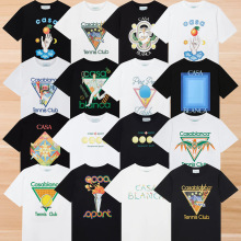 Amiri跨境外贸casablanca卡萨布兰卡短袖美式潮牌小众宽松高街潮