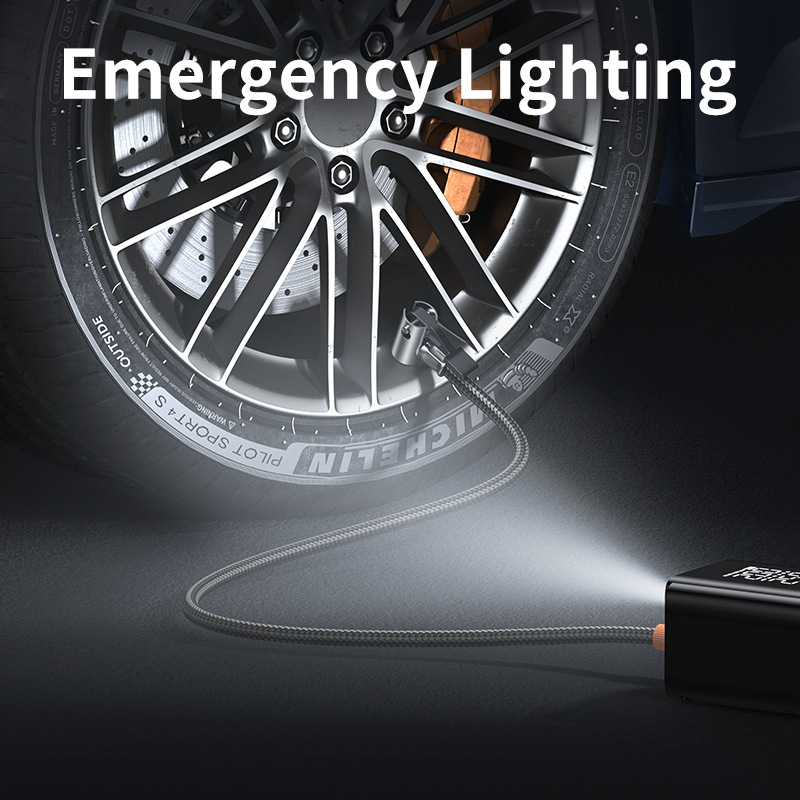 New Emergency Power Supply Air Pump Portable Car Tire Inflator with Ai Tire Pressure Measurement Electric Inflator