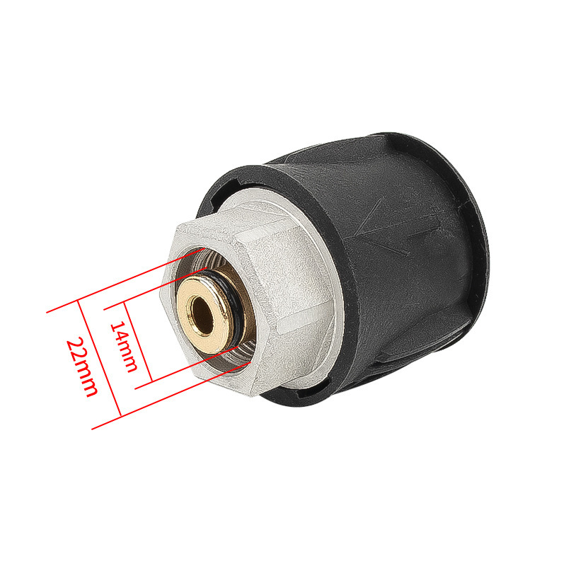 Conector de conversión de tubería de agua de alta presión de lavadora transfronteriza, conector de entrada de agua de pistola de agua de alta presión, conversión de material de aleación de aluminio M22