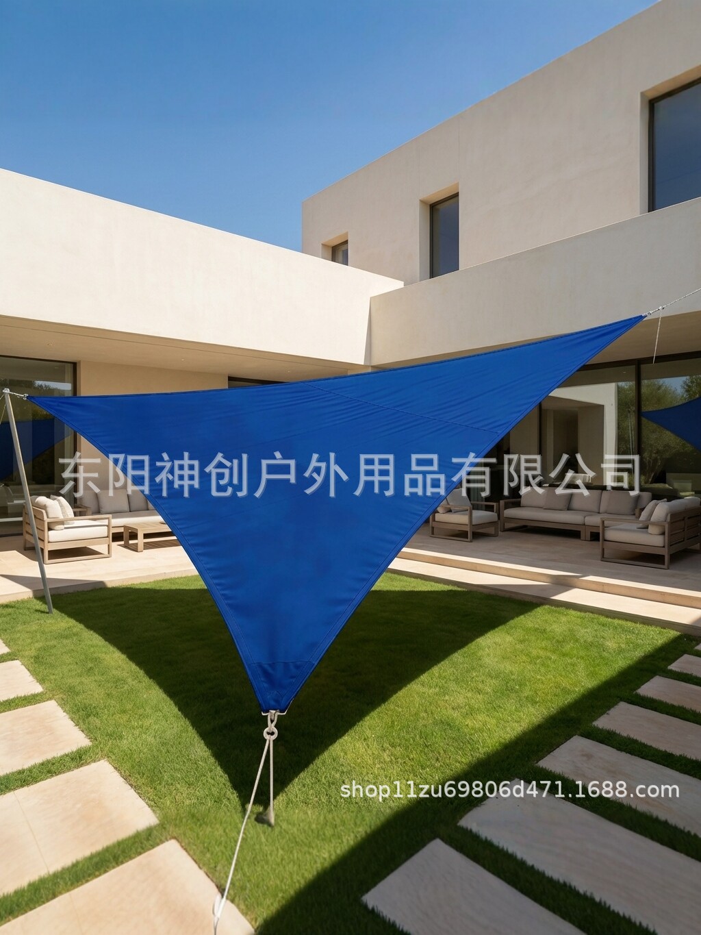 210D Oxford cloth triangular sunshade sail for outdoor courtyard, sun protection, waterproof canopy, balcony camping sunshade
