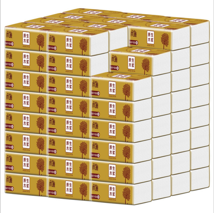 現物は紙を引き出して厚いティッシュを80パックします。|undefined