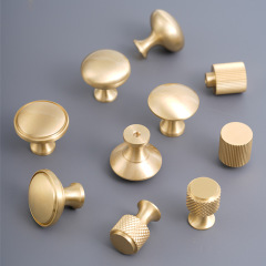 亞克力黃銅拉手現代簡約櫥櫃抽屜衣櫃門北歐輕奢柜子透明純銅把手