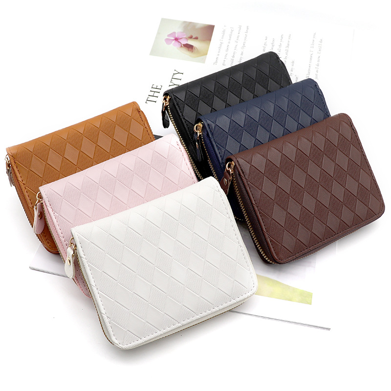 Bolsa de tarjetas de órgano simple de color sólido gran capacidad multi tarjeta cubierta de tarjetas para mujeres nueva cartera antirrobo tarjeta de crédito clip de tarjeta de cremallera