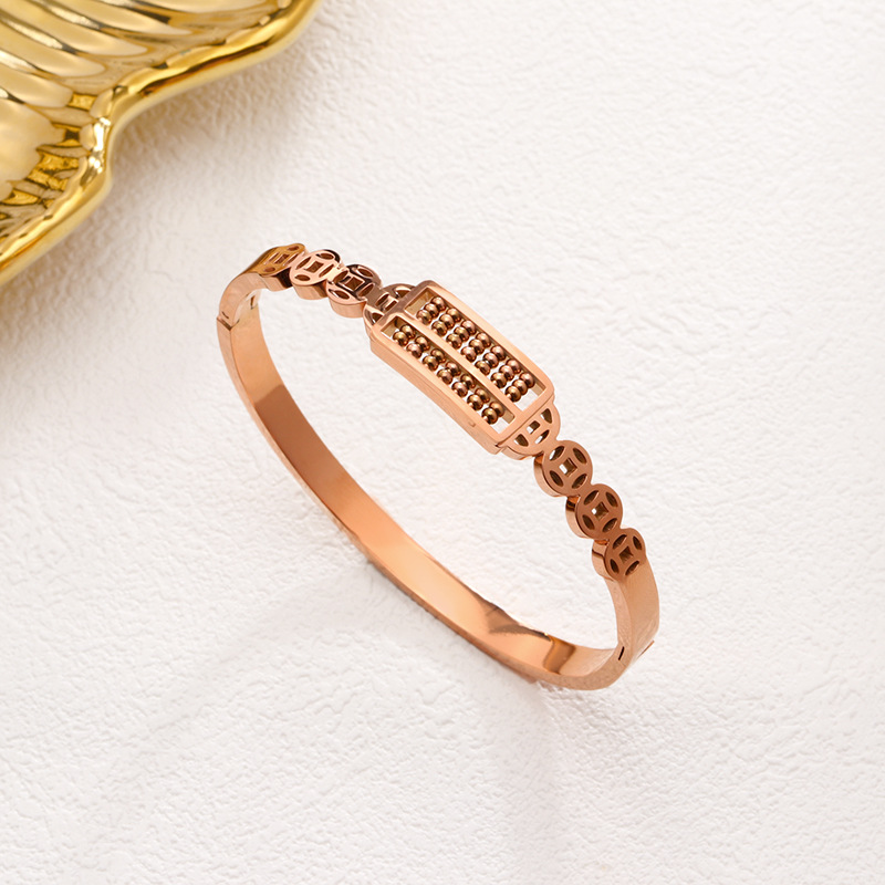 46 주판 팔찌 로즈 골드