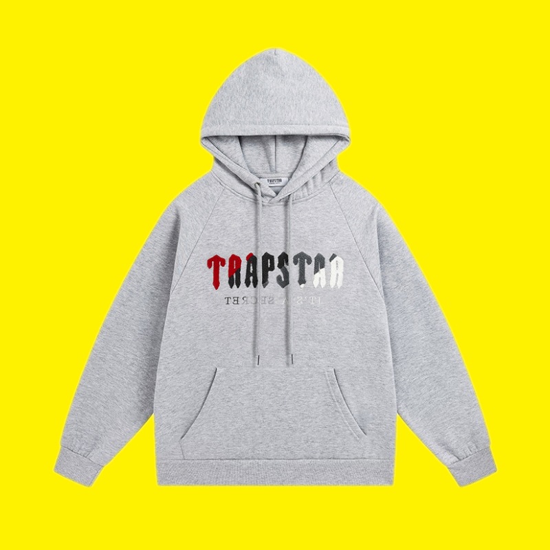 Trapstar azul Tigre cabeza toalla bordado traje forro polar suéter con capucha ceñida deportes casual pantalones largos