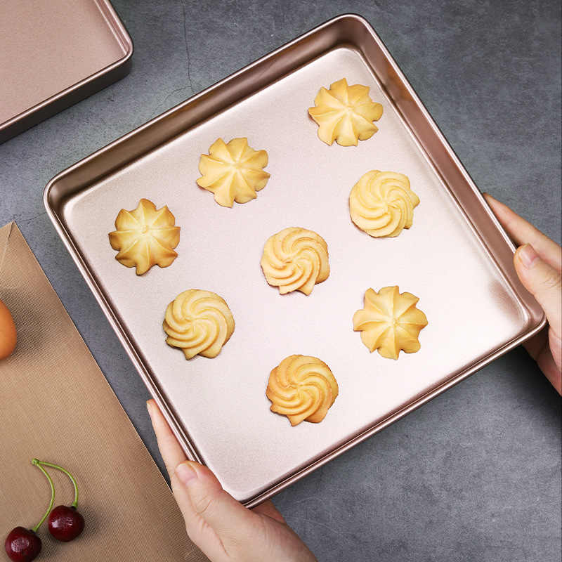 28×28 baking pan square non-stick cake biscuit nougat snowflake crisp oven barbecue household baking mold