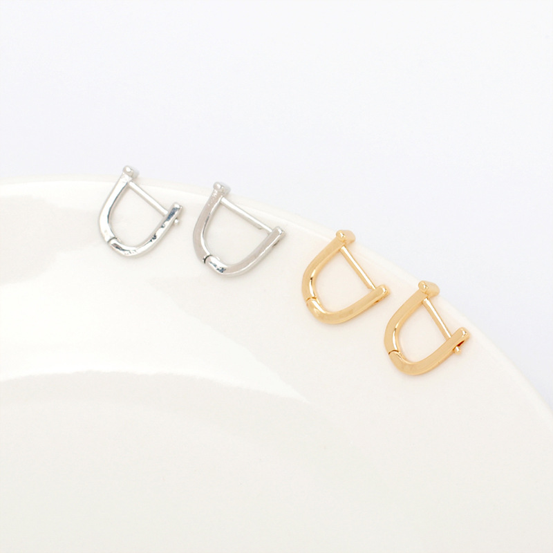 1g Weight Earrings Classification Wedding, Travel Occasion Women'S Gender Gold, Silver Color Nihaojewelry Retro Simple Geometric U-shaped Earrings Wholesale Jewelry 2