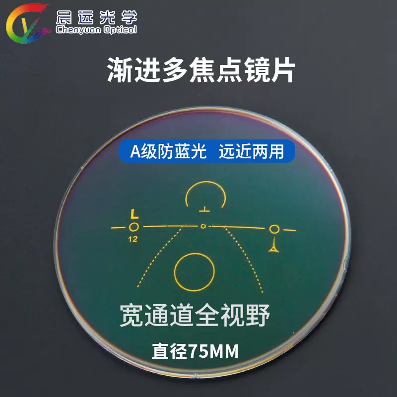 工厂直供1.56渐进多焦点防蓝光镜片远近两用高清近视老花眼镜片