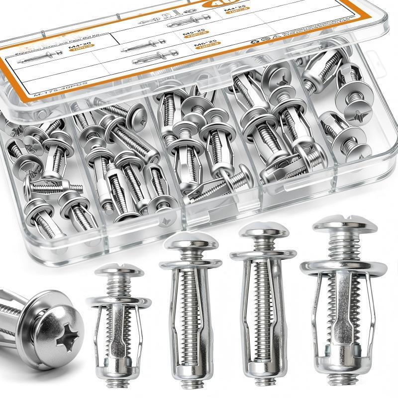 40Pcs Expansion Screws and Petal Nuts Set M4 M5 M6 M8 M10 Cross-Border Set Riveting Pliers 40Pcs Expansion Screws and Petal Nuts Set M4 M5 M6 M8 M10 Cross-Border Set Riveting Pliers