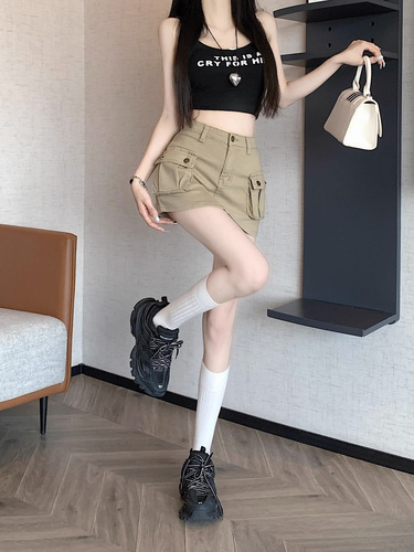 Ladies' Workwear A-line Skirt with High Waist Design, Stylish and Slimming, Hip-Hugging Mini Skirt