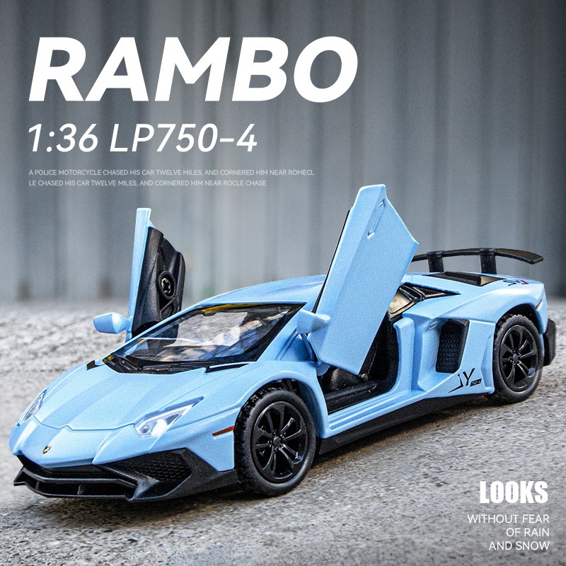 1:36 Rambo 750 Alloy Car Model Artificial Ferrari Ae86 Sports Car Ornaments Kidsren's Toy Car Wholesale