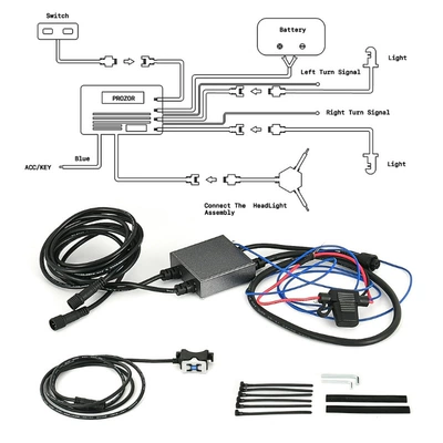 Kit Mini Version, Motorcycle headlights, headlights - anodized-blacktitanium-gray-control-kit-standalone-kitbox