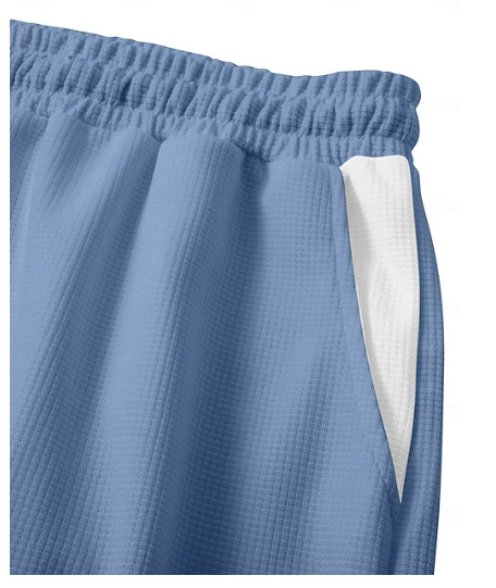 Men's Jogger Pants Waffle Knit Breathable Sweatpants Drawstring_voghion.com