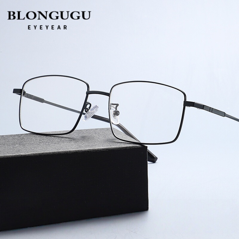 New Metal Glasses Frame for Men, Square Large Frame, Ultra-Light Adjustable Temples, Can Be Equipped with Anti-Blue Light Myopia Glasses Frame Wholesale New Metal Glasses Frame for Men, Square Large Frame, Ultra-Light Adjustable Temples, Can Be Equipped with Anti-Blue Light Myopia Glasses Frame Wholesale